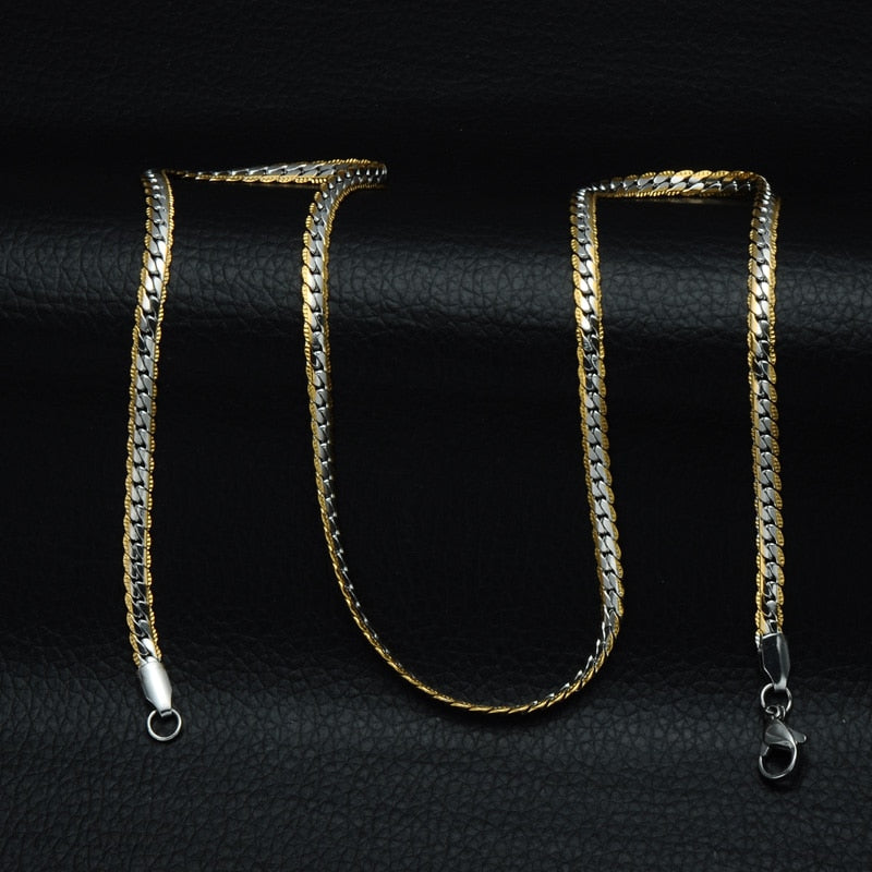 HIP Hop Gold Color stain resistant Steel Curb Cuban Link metal metal chain
Necklaces lovish style
Choker 50CM longer
Flat Snake metal metal chain
for Men Jewelry