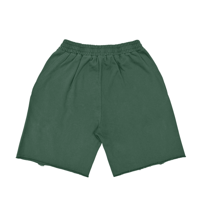 (Dark Green&Black&Coffee）Heavyweight  Vintage Washed  Tiger Stripes Short Pants - 360 GSM