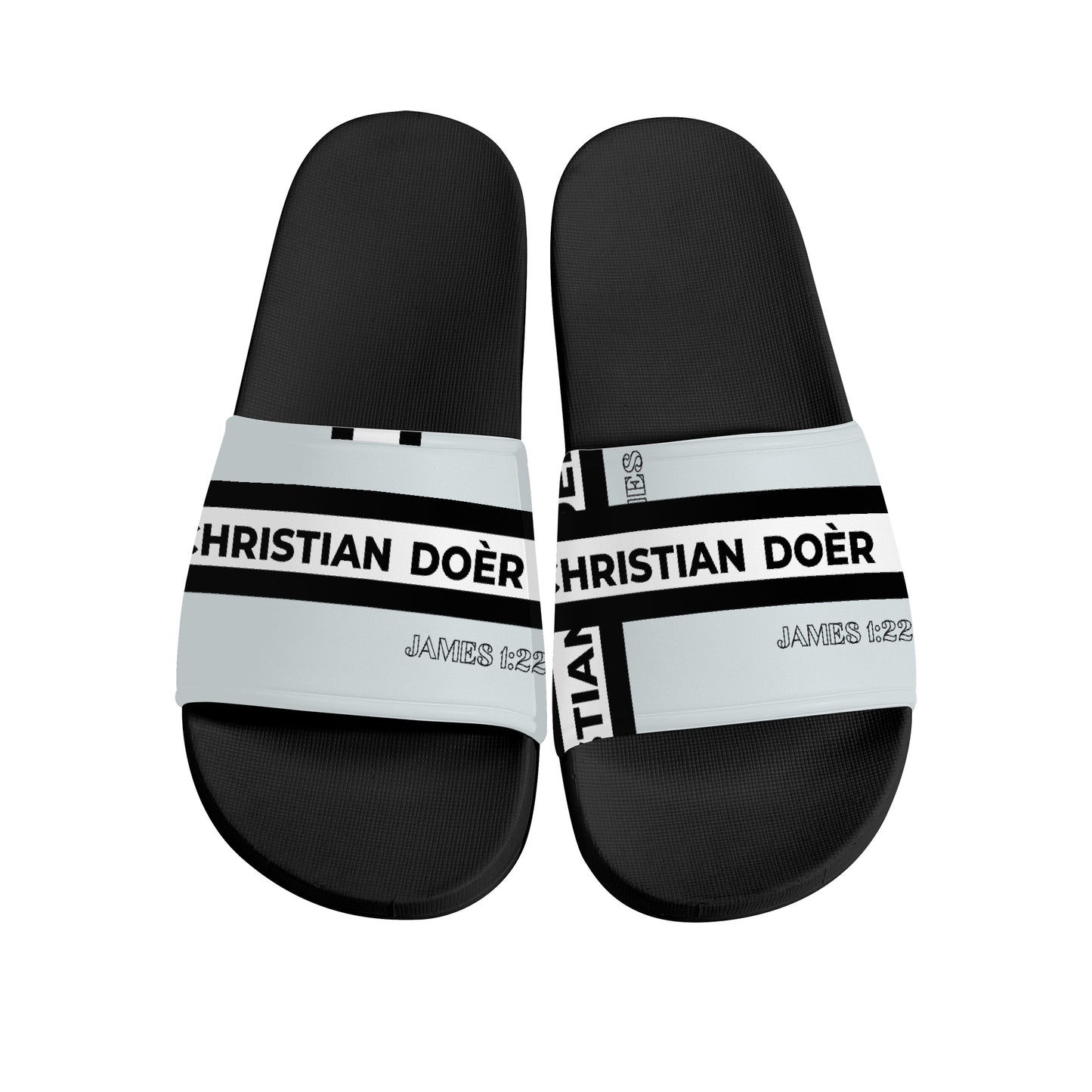 Christian Doer Designer Slide Sandals - Black