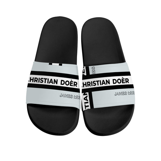Christian Doer Designer Slide Sandals - Black