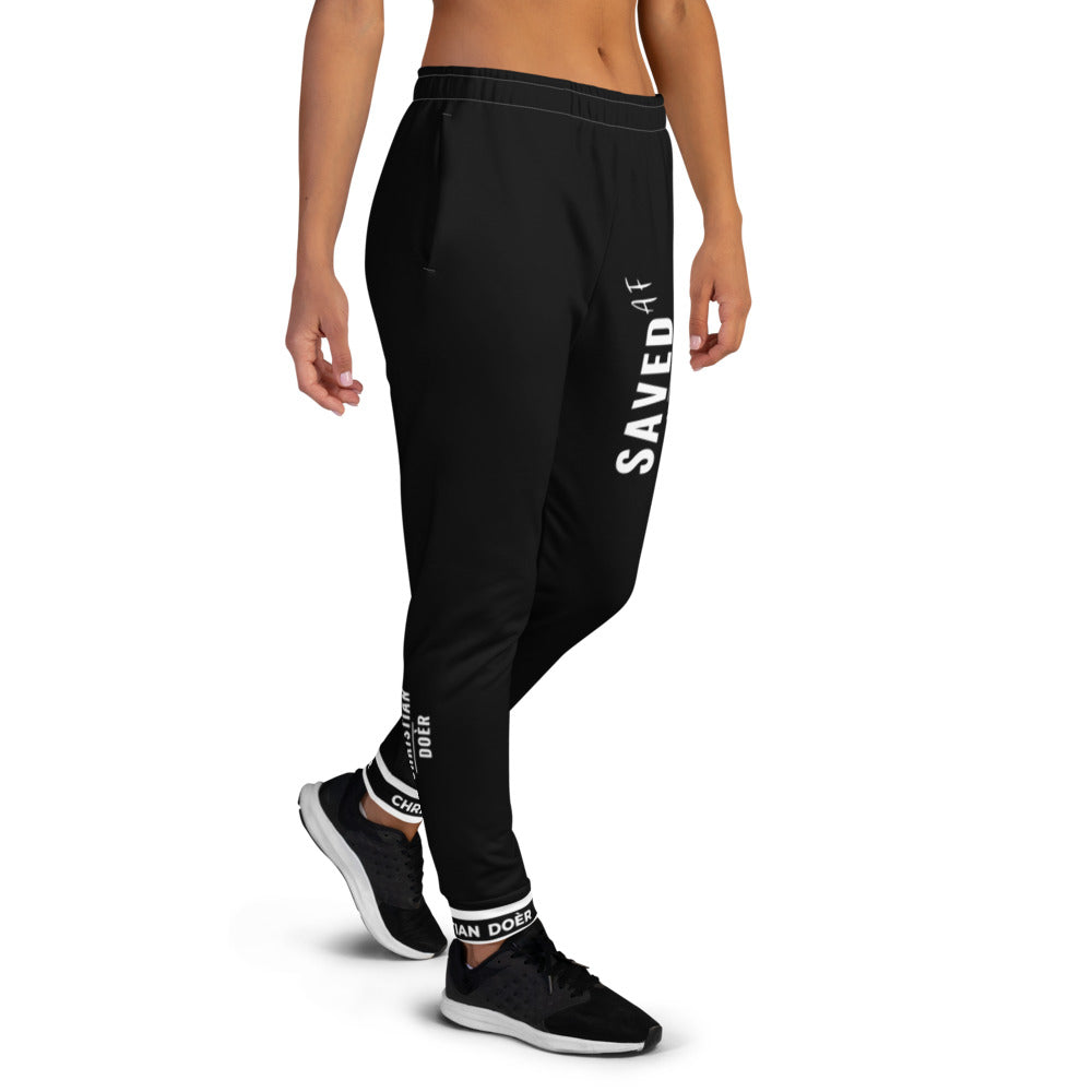 Christian Doer Saved and Forgiven - Women's Joggers Black