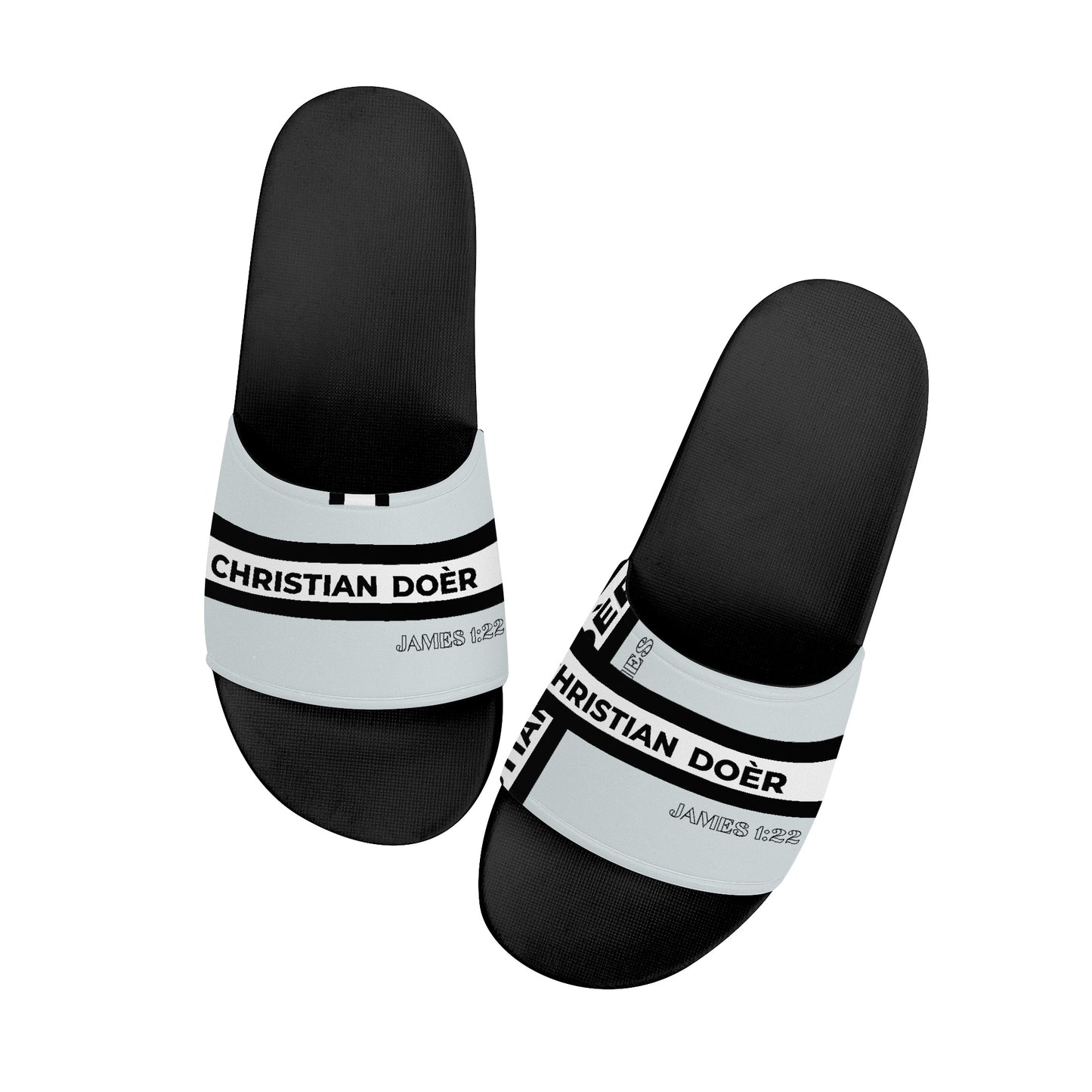 Christian Doer Designer Slide Sandals - Black